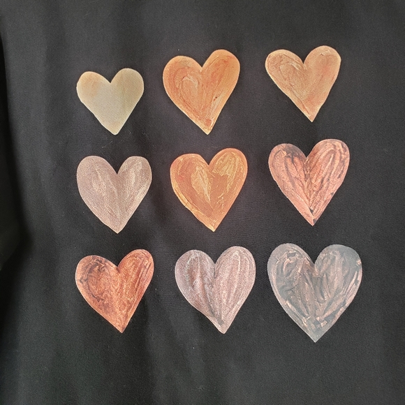 Cute Black Thick Sweater with Heart Print - Picture 2 of 5